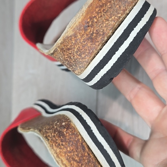 Betula By Birkenstock Women's Red Slide Sandals Shoes Sz 37/6 Regular - Picture 9 of 14